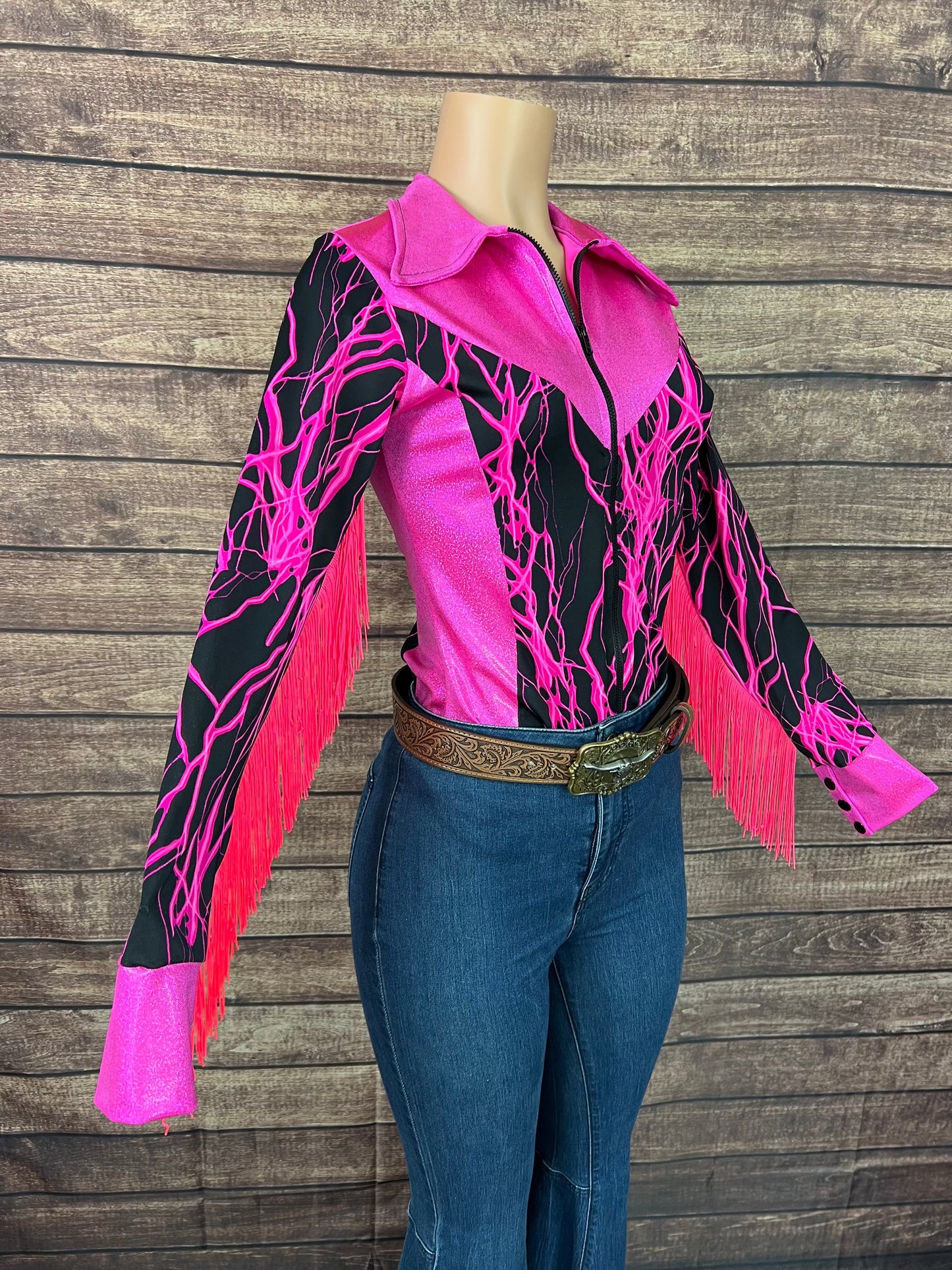 Pink Lightning Rodeo Shirt Rodeo Shirt Riverside Rodeo Shirts 