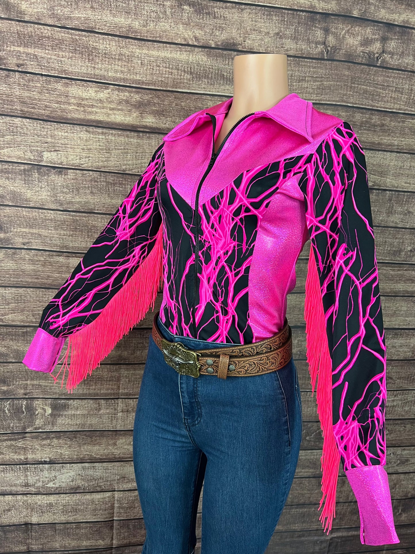 Pink Lightning Rodeo Shirt Rodeo Shirt Riverside Rodeo Shirts 