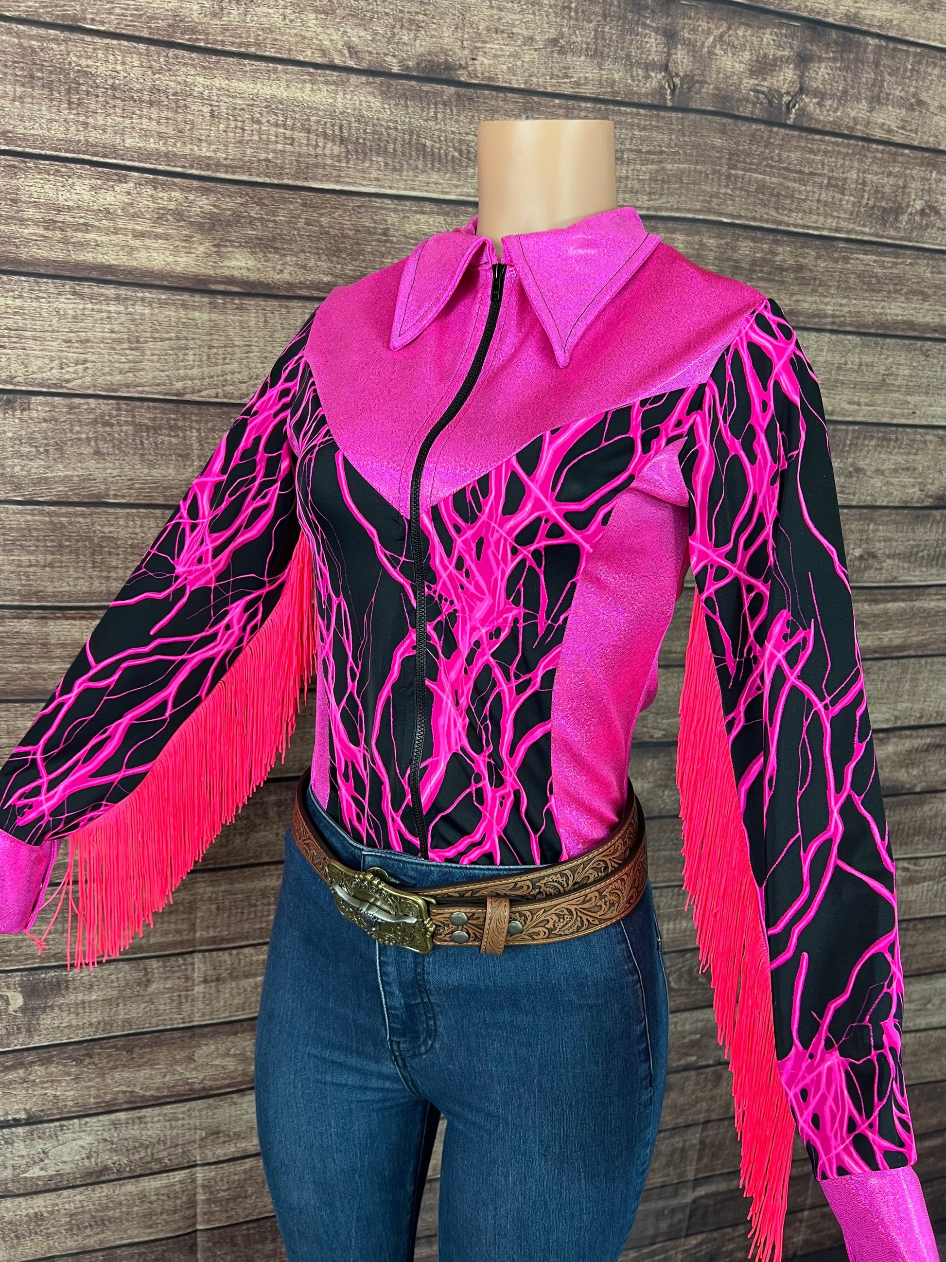 Pink Lightning Rodeo Shirt Rodeo Shirt Riverside Rodeo Shirts 