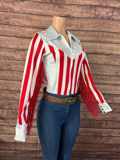 Ready to Ship MEDIUM Popcorn and Peanuts Rodeo Shirt