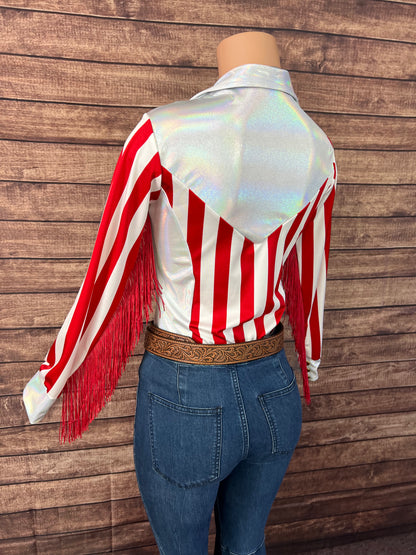 Ready to Ship MEDIUM Popcorn and Peanuts Rodeo Shirt