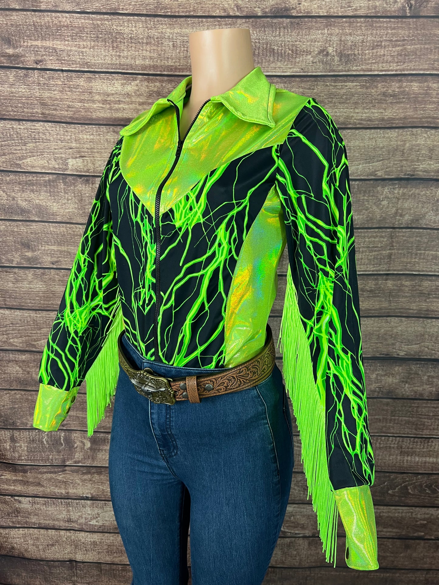 Green Lightning Rodeo Shirt
