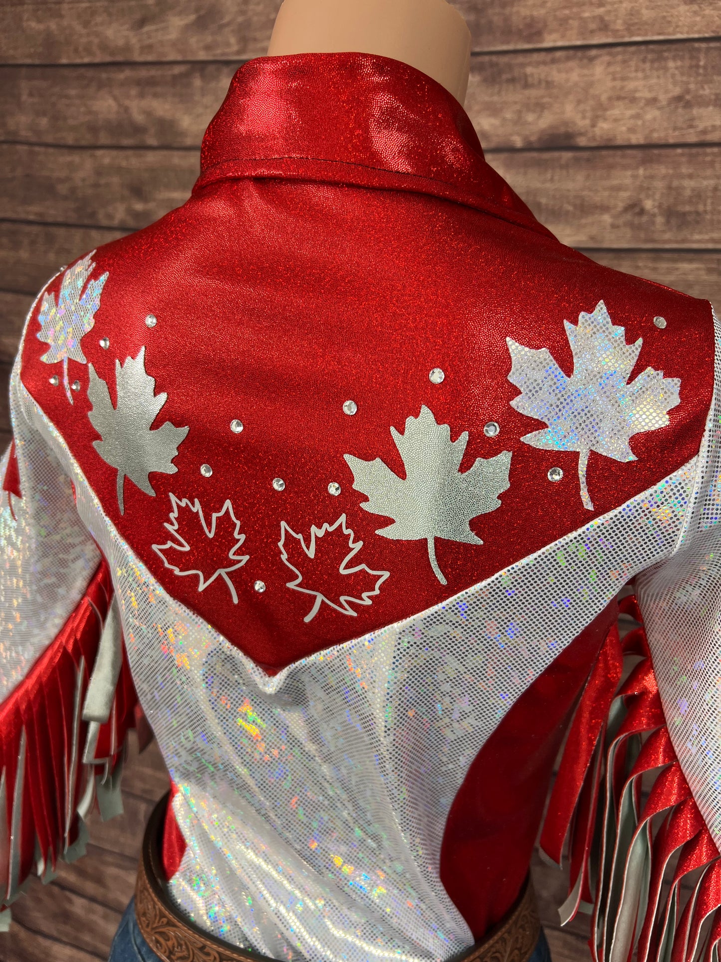 Oh Canada Snap Front Rodeo Shirt with Rhinestones and Applique