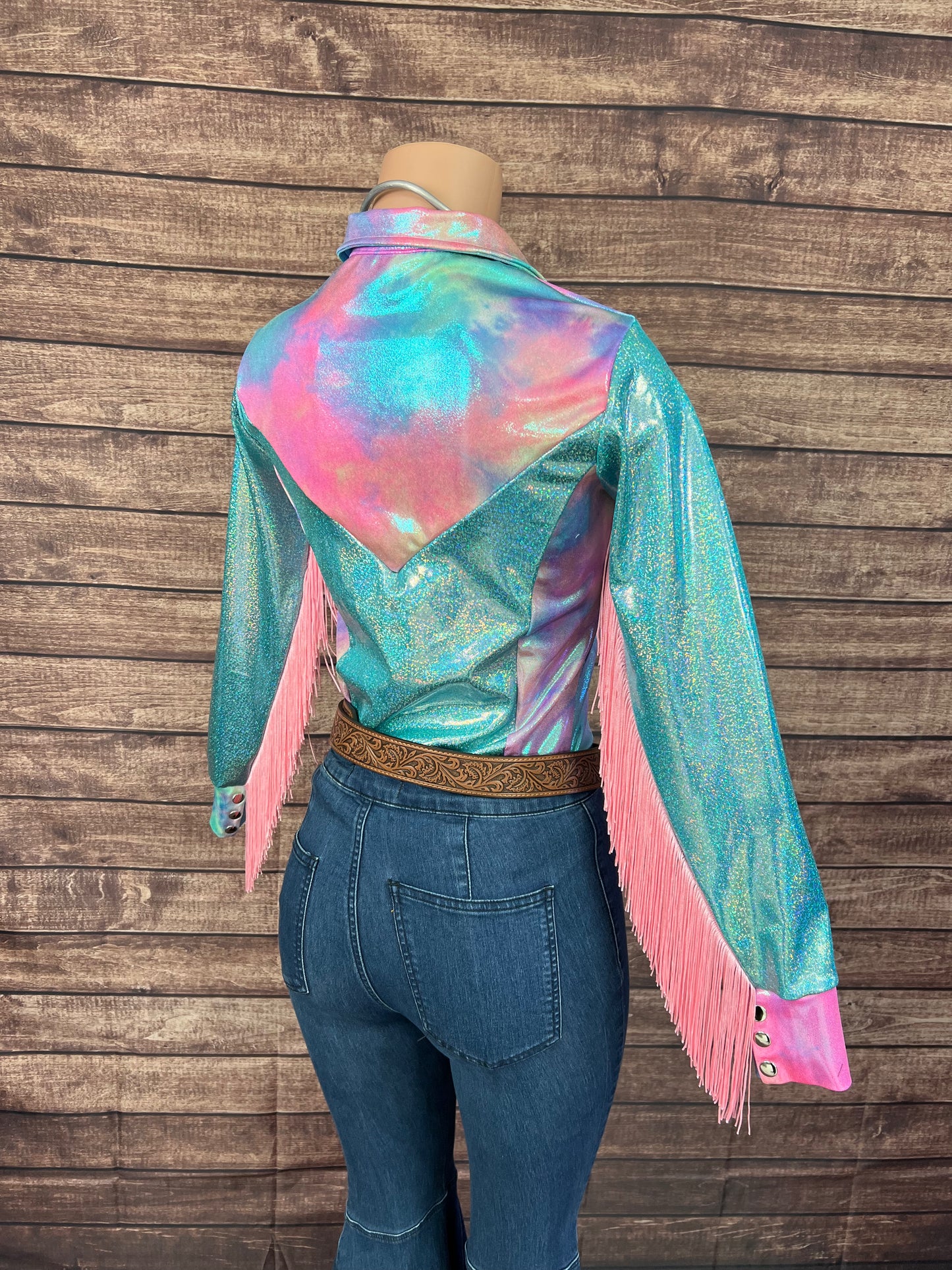 Seafoam Sparkly Rodeo Shirt