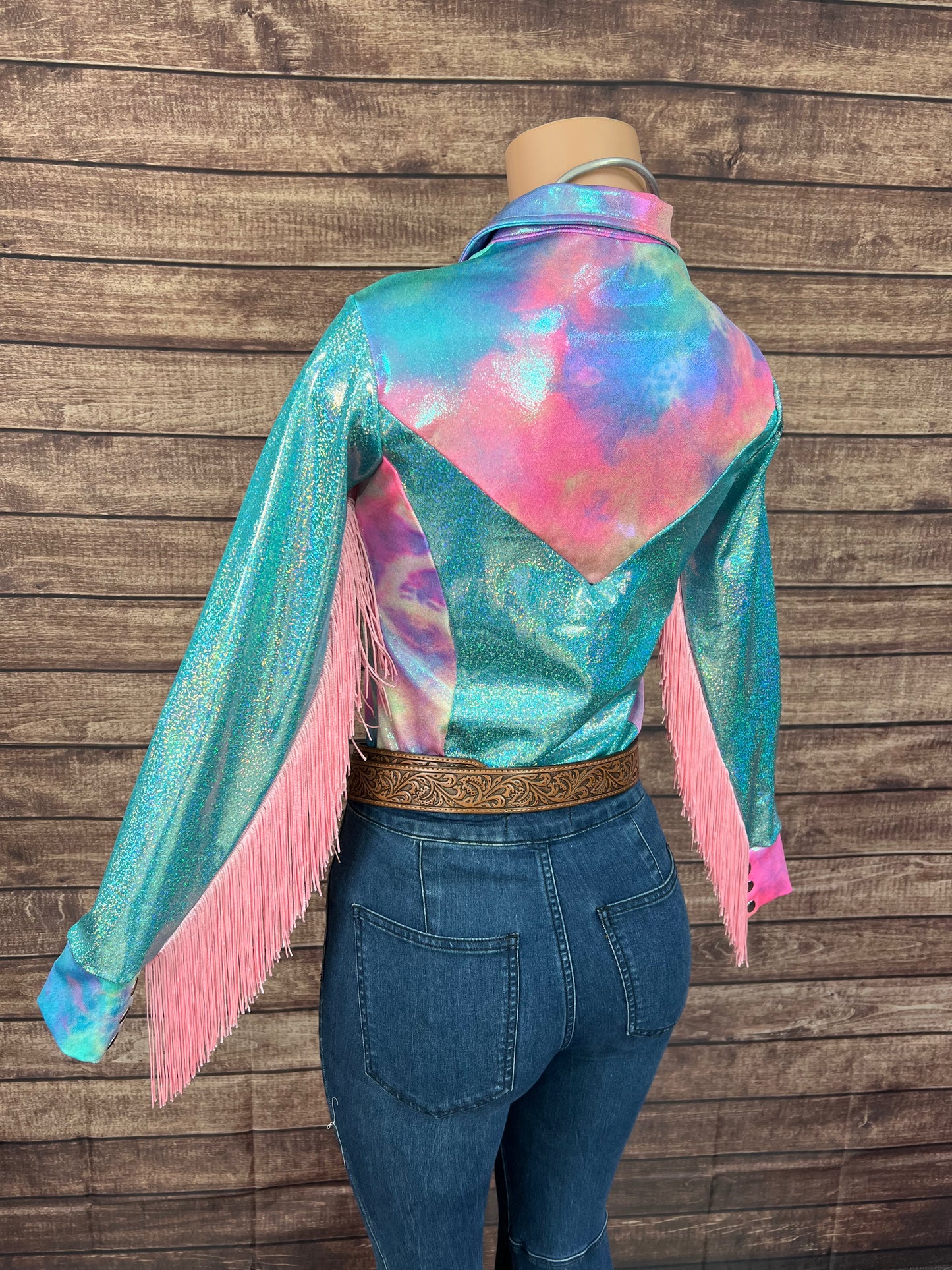 Seafoam Sparkly Rodeo Shirt