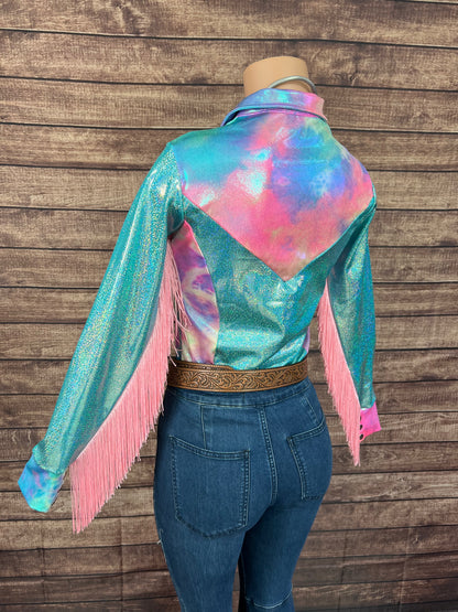 Seafoam Sparkly Rodeo Shirt