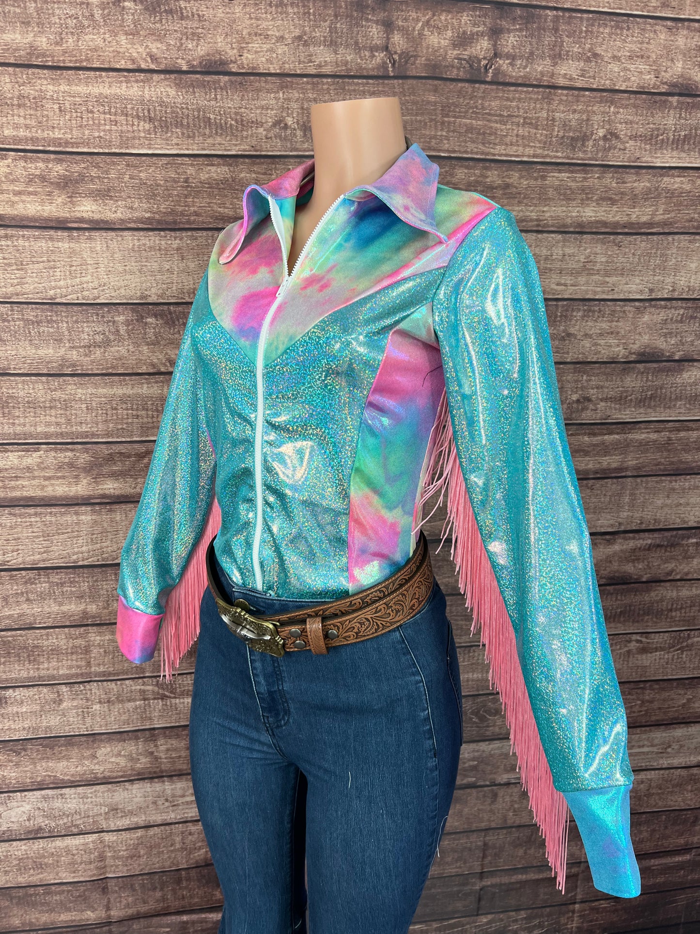 Seafoam Sparkly Rodeo Shirt