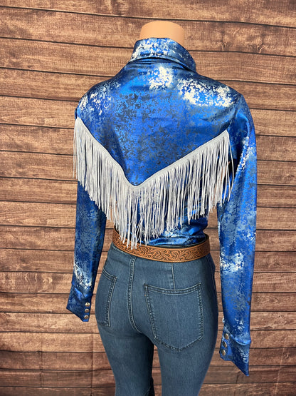 Glacier Bay Snap Front Rodeo Shirt with Fringe