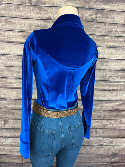 Sapphire Velvet Snap Front Rodeo Shirt