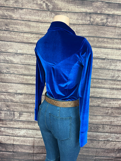 Sapphire Velvet Snap Front Rodeo Shirt