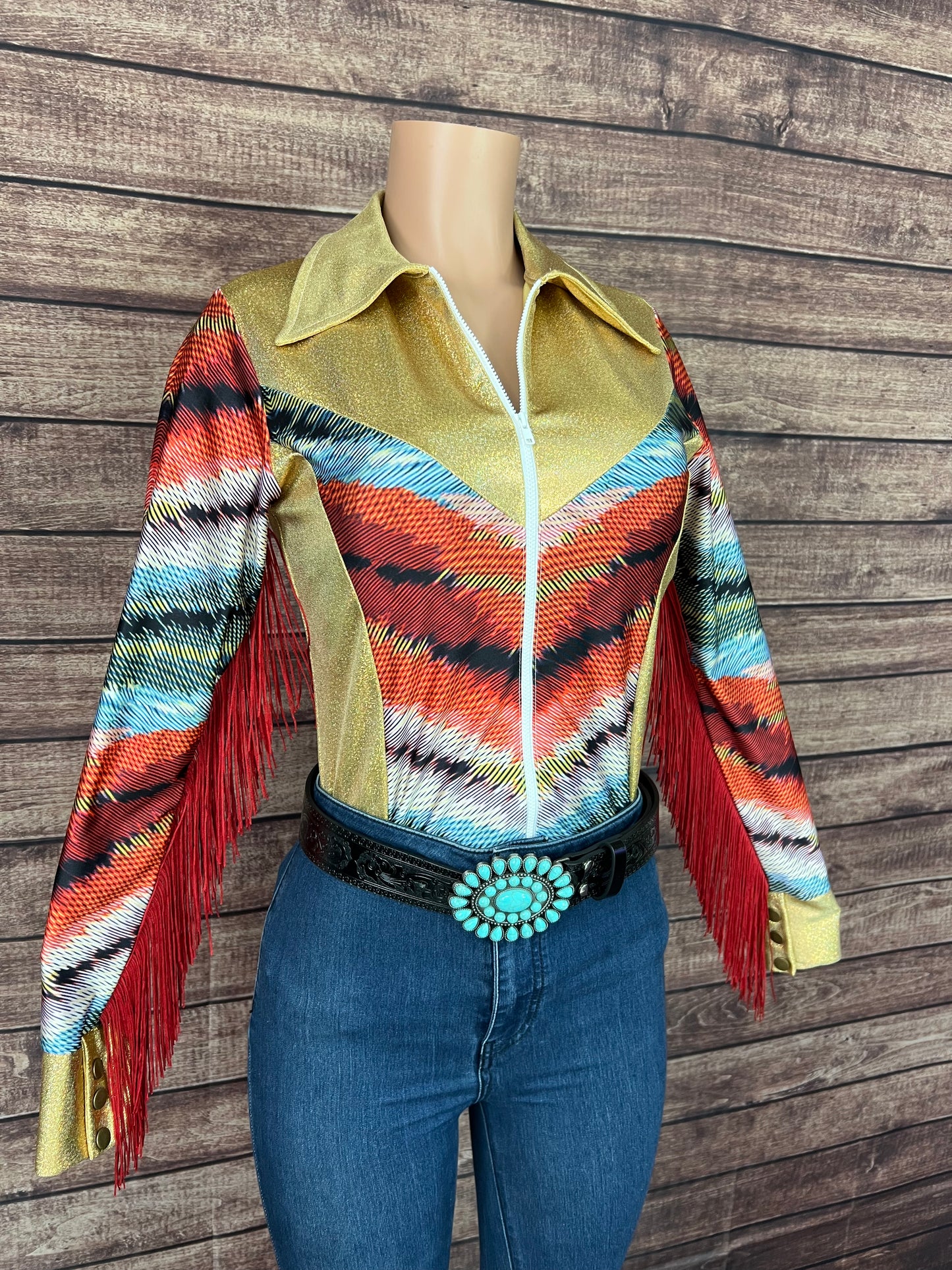 Ready To Ship size MEDIUM Serape Chevron Rodeo Shirt