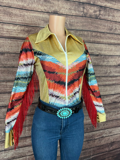 Ready To Ship size MEDIUM Serape Chevron Rodeo Shirt