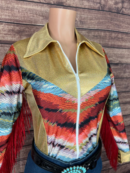 Ready To Ship size MEDIUM Serape Chevron Rodeo Shirt