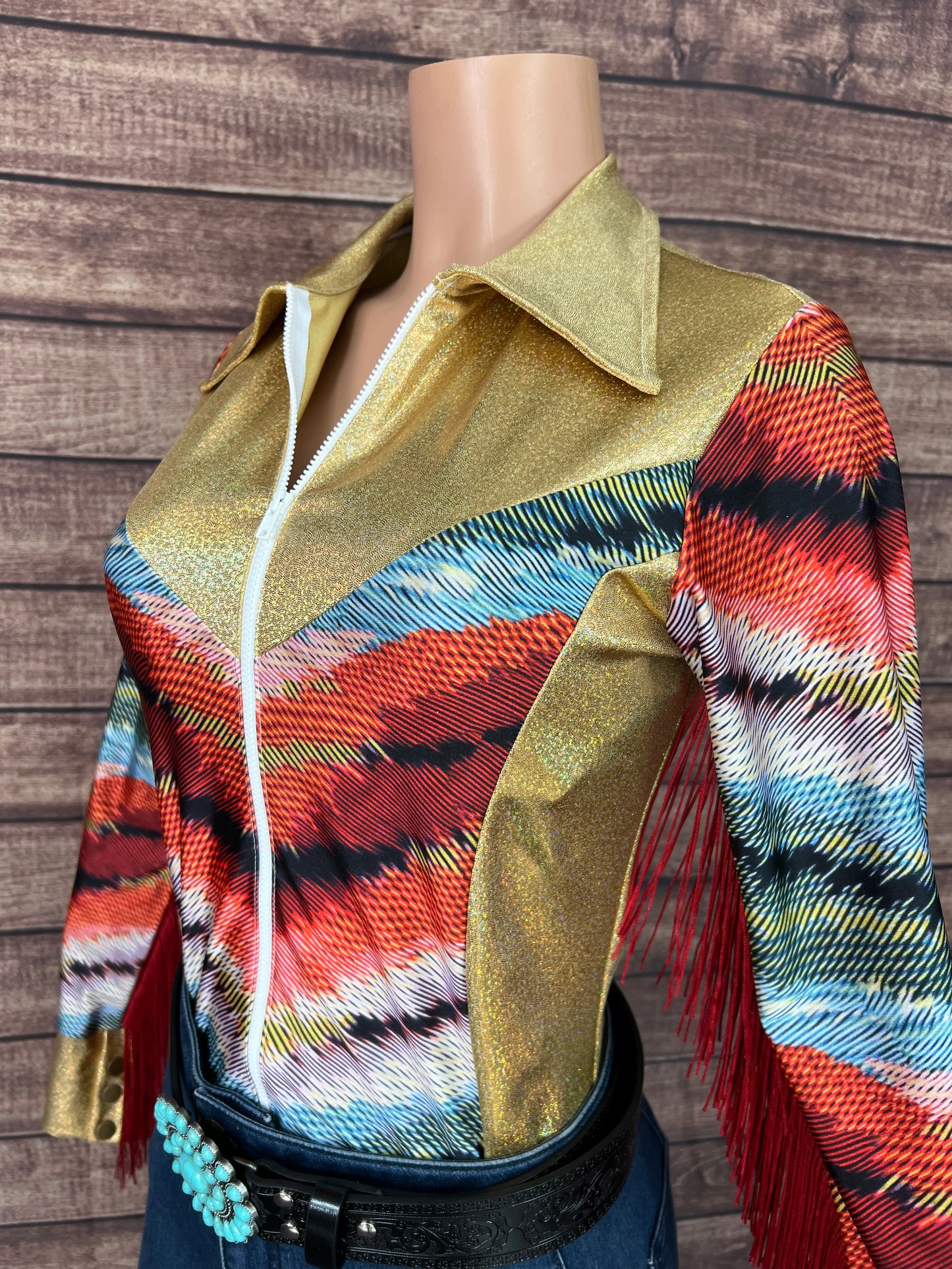 Ready To Ship size MEDIUM Serape Chevron Rodeo Shirt
