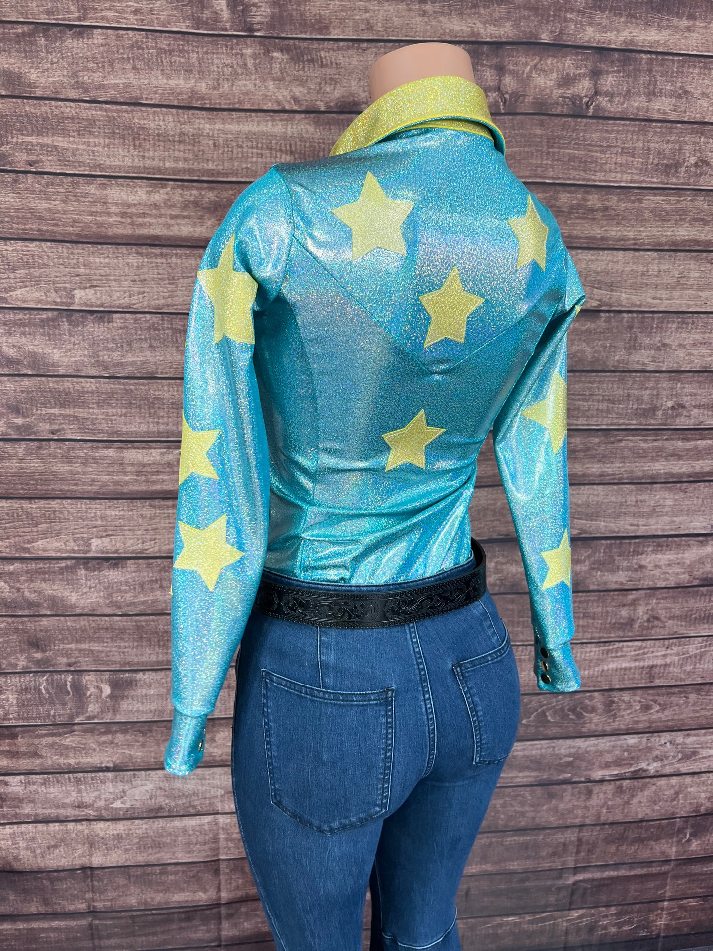 Seafoam Starshine Snap Front Rodeo Shirt