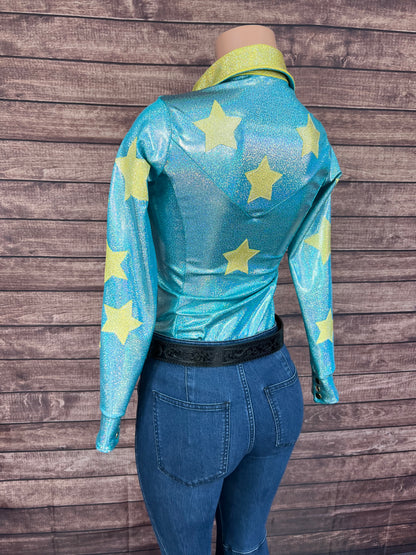 Seafoam Starshine Snap Front Rodeo Shirt