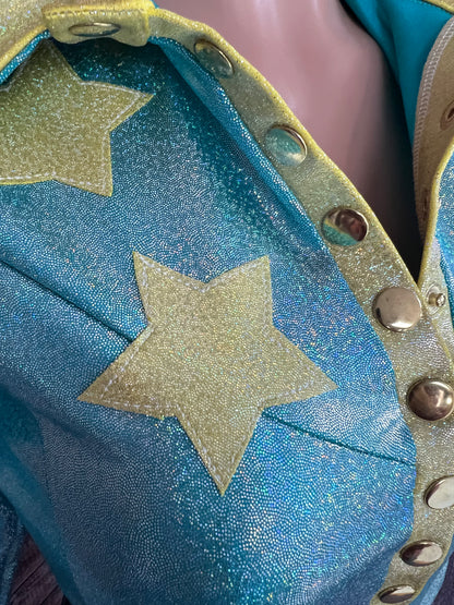 Seafoam Starshine Snap Front Rodeo Shirt