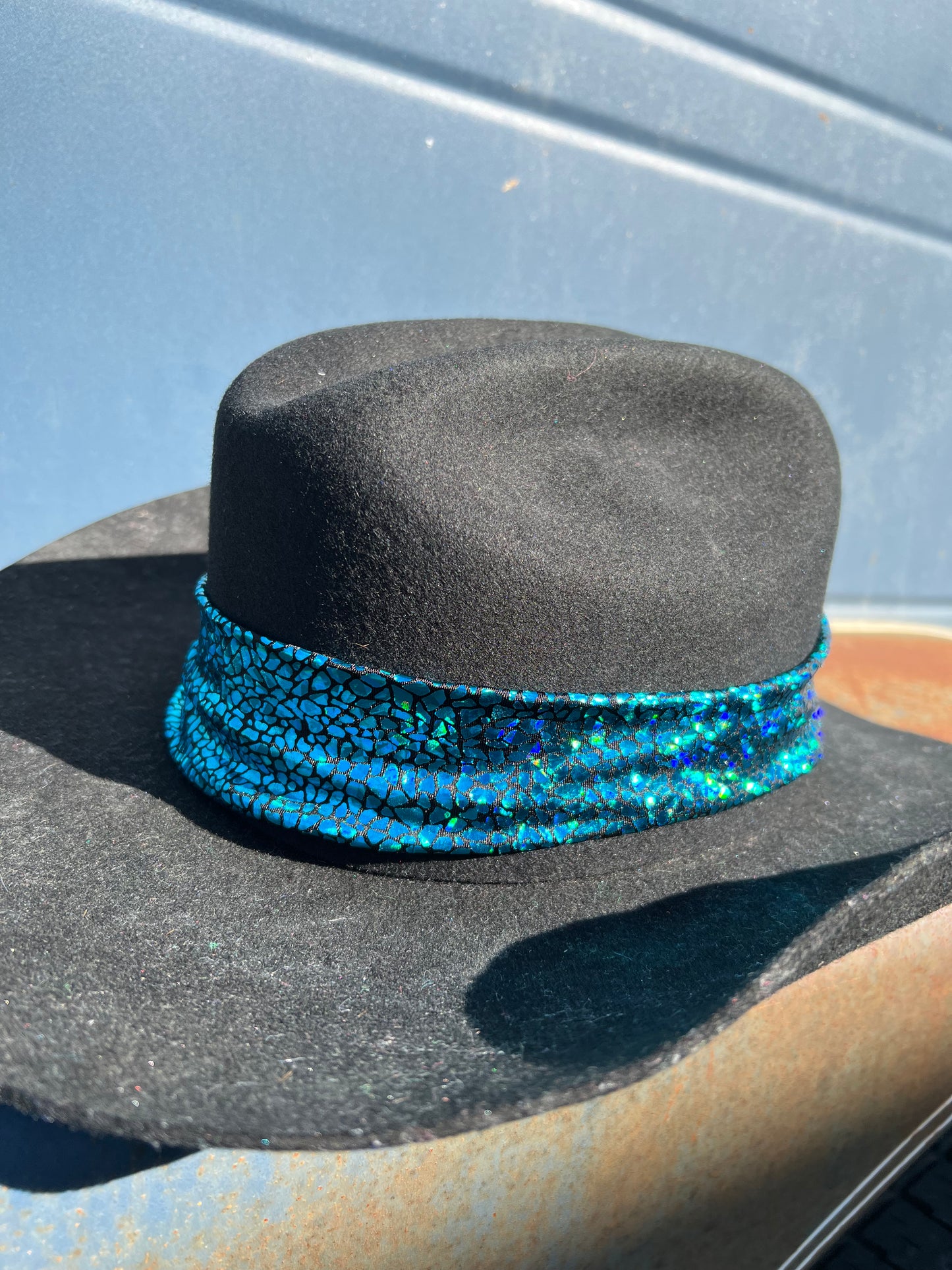 Turquoise Shattered Glass Hat Band