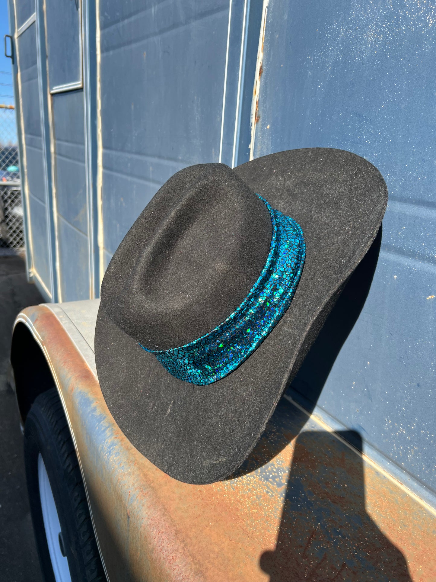Turquoise Shattered Glass Hat Band