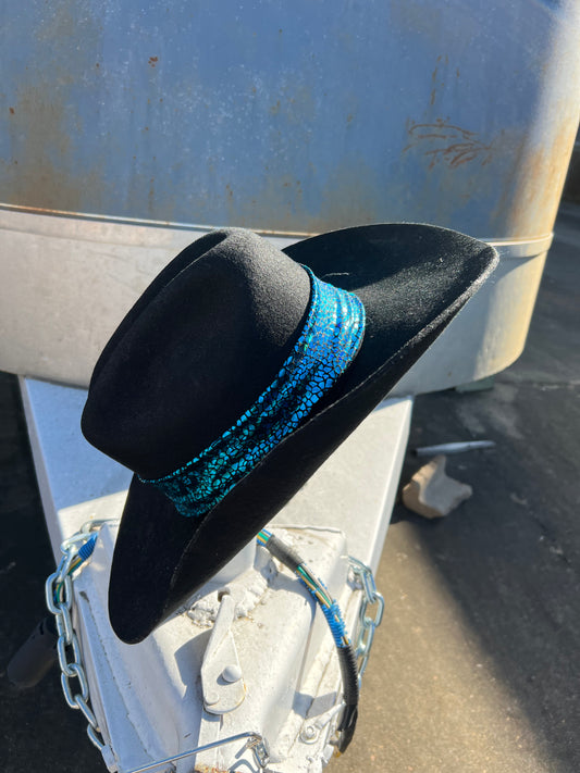 Turquoise Shattered Glass Hat Band