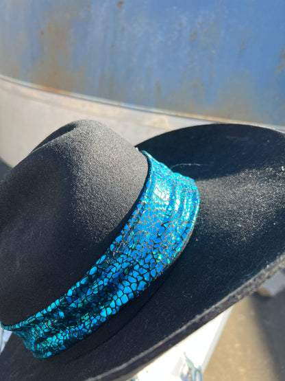 Turquoise Shattered Glass Hat Band