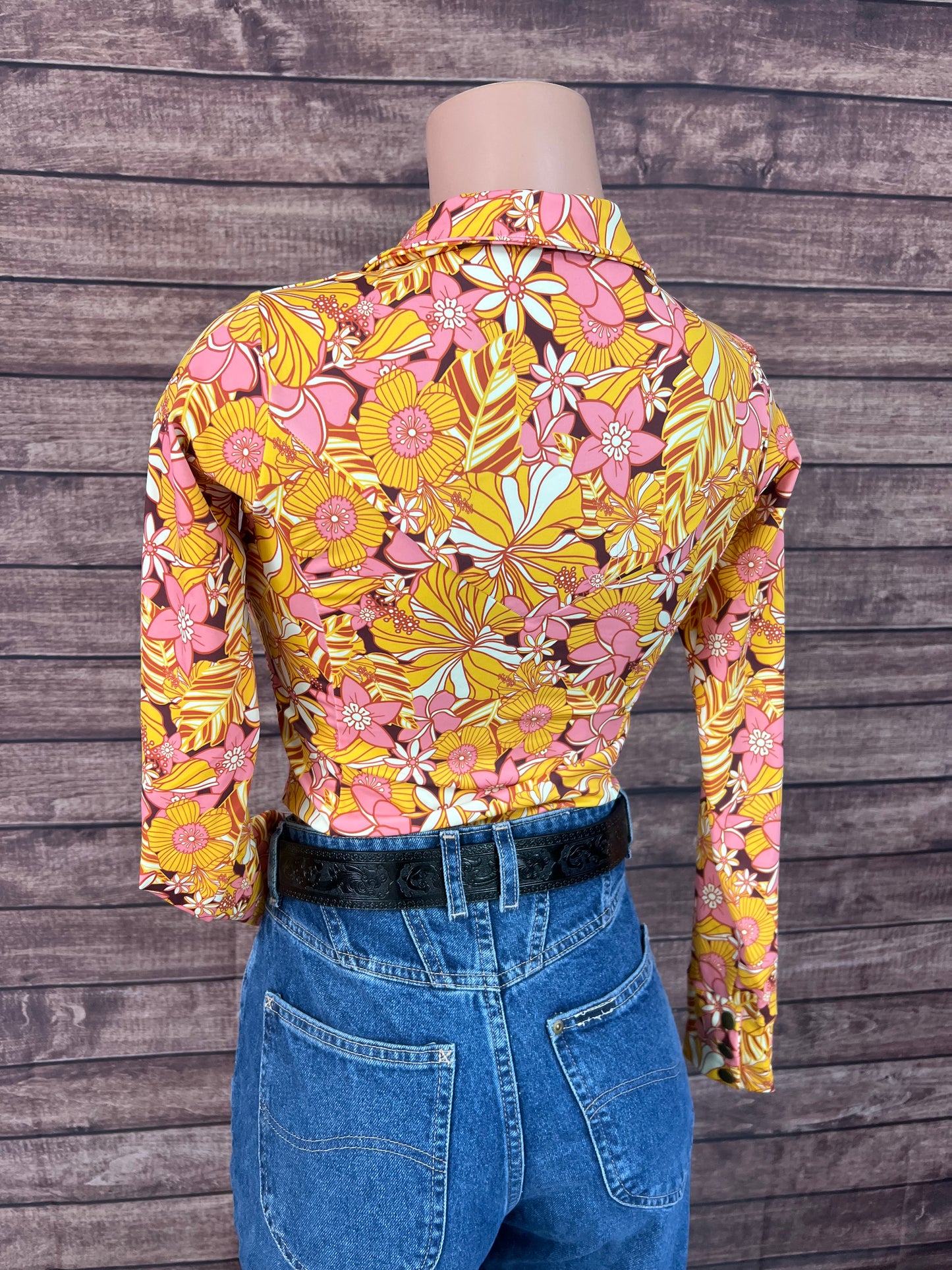 What The Floral Zipper Front Rodeo Shirt