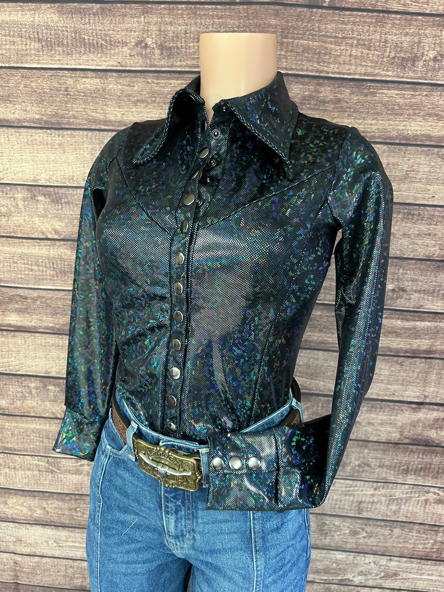 Black Kaleidoscope Snap Front Rodeo Shirt