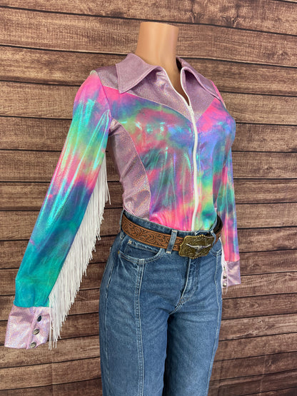 Ready To Ship LARGE Cotton Candy Rodeo Shirt