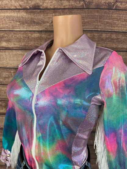 Ready To Ship LARGE Cotton Candy Rodeo Shirt