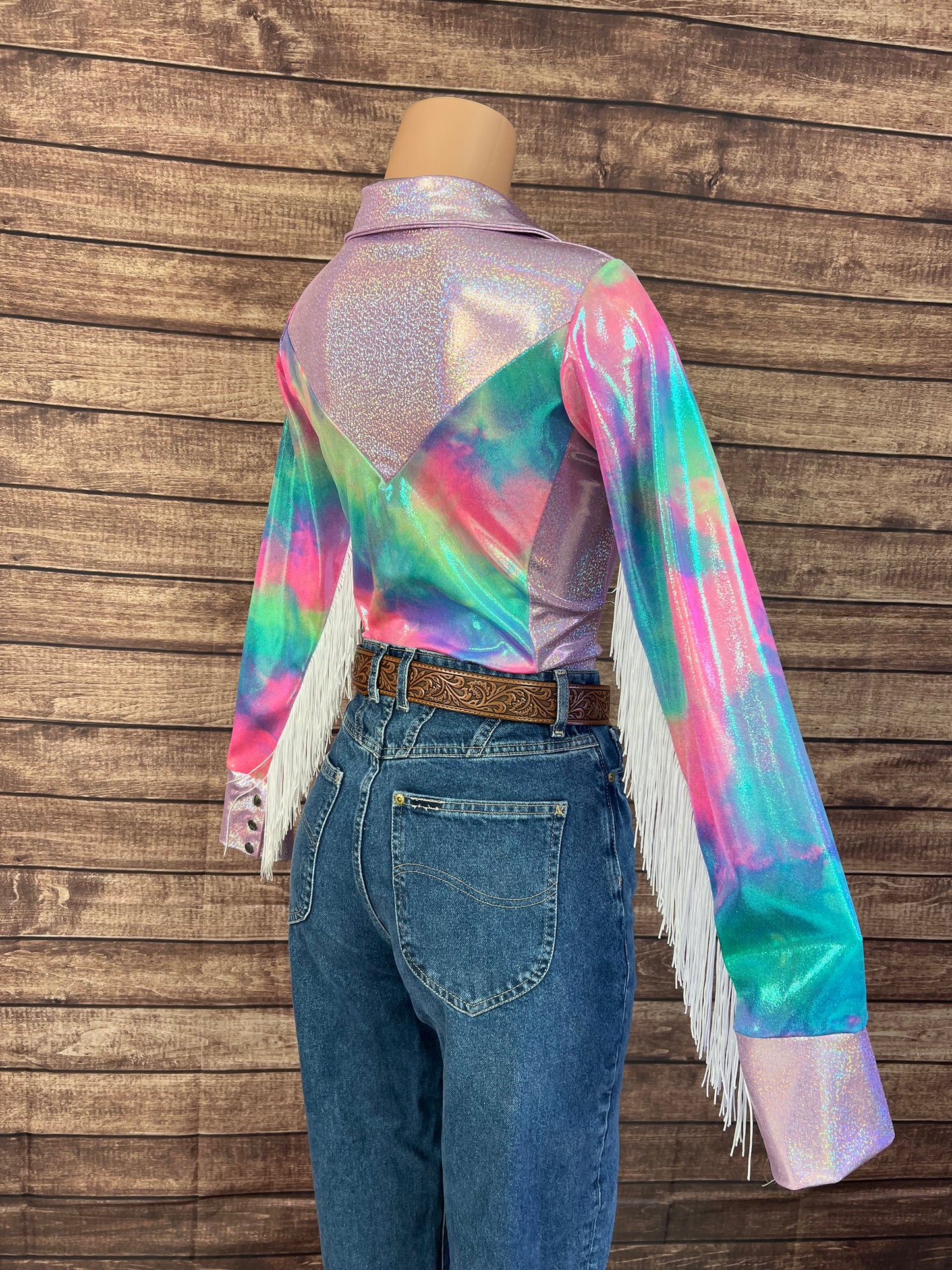 Ready To Ship LARGE Cotton Candy Rodeo Shirt