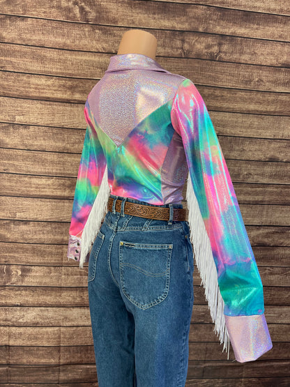Ready To Ship LARGE Cotton Candy Rodeo Shirt
