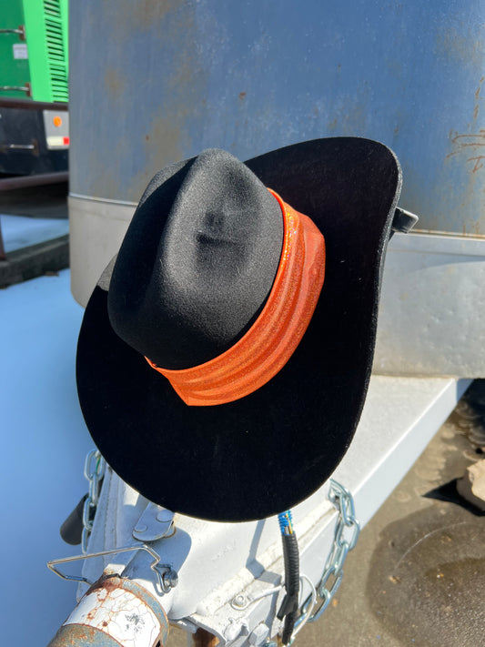 Neon Orange Sparkly Hat Band