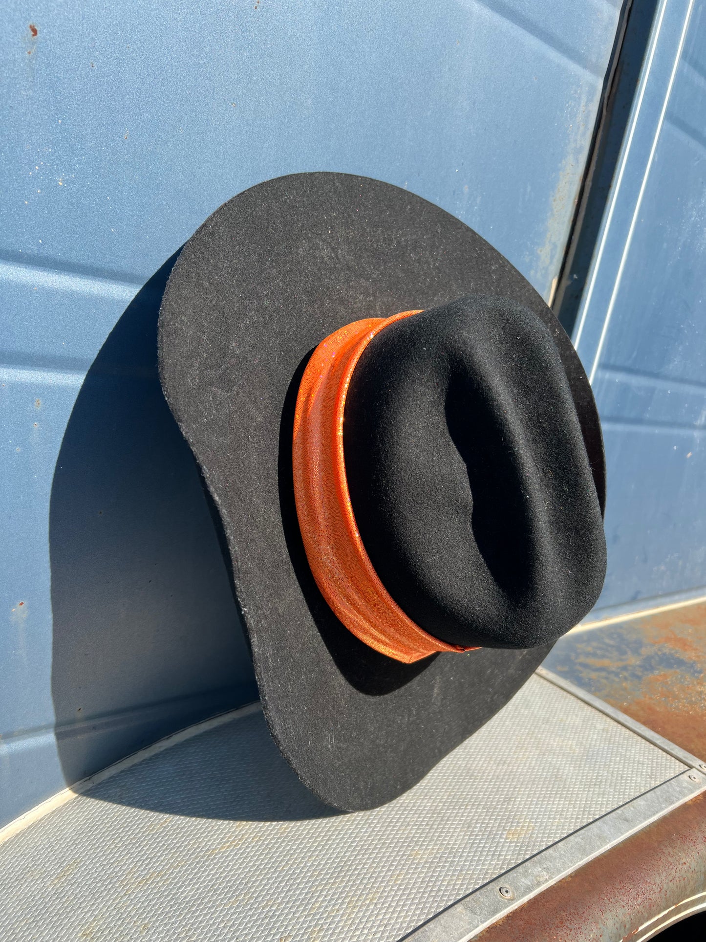 Neon Orange Sparkly Hat Band