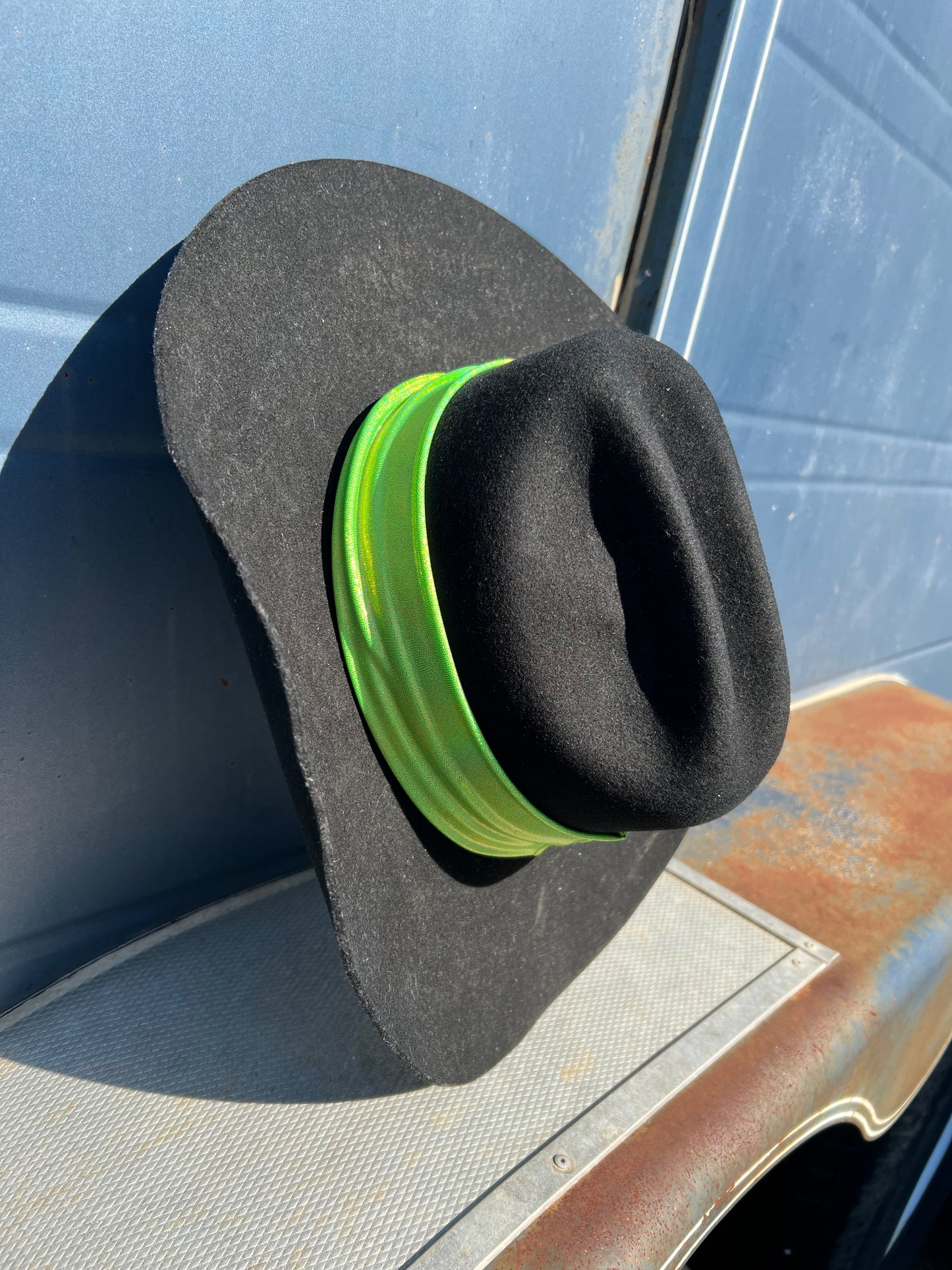 Neon Lime Green Sparkly Hat Band