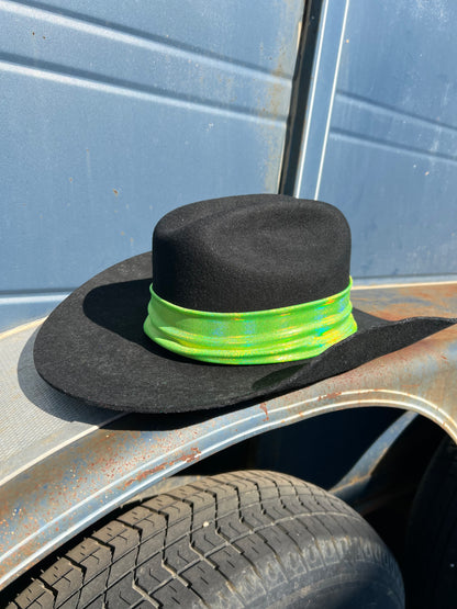 Neon Lime Green Sparkly Hat Band