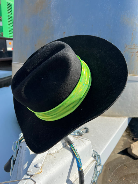 Neon Lime Green Sparkly Hat Band
