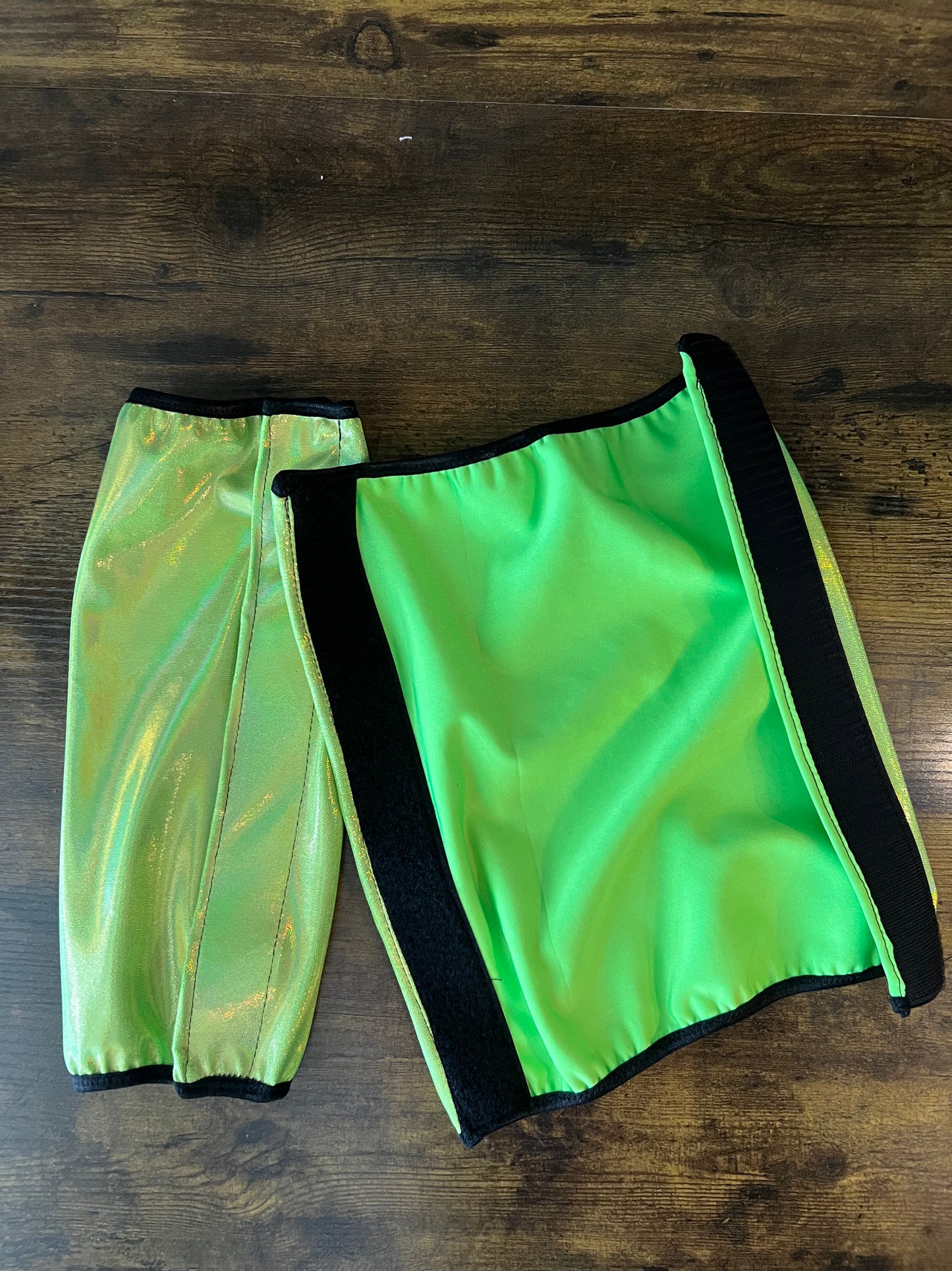 Neon Lime Sparkly Velcro Sportboot Covers (Covers Only, sets of TWO)