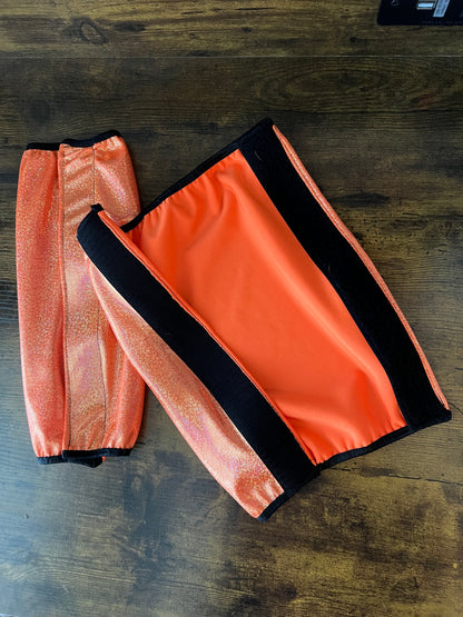 Neon Orange Sparkly Velcro Sportboot Covers (Covers Only, sets of TWO)