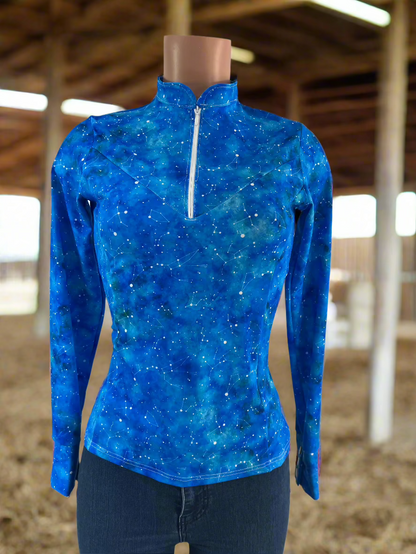 Celestial 1/4 Zip Shirt with Short Collar Rodeo Shirt Riverside Rodeo Shirts 