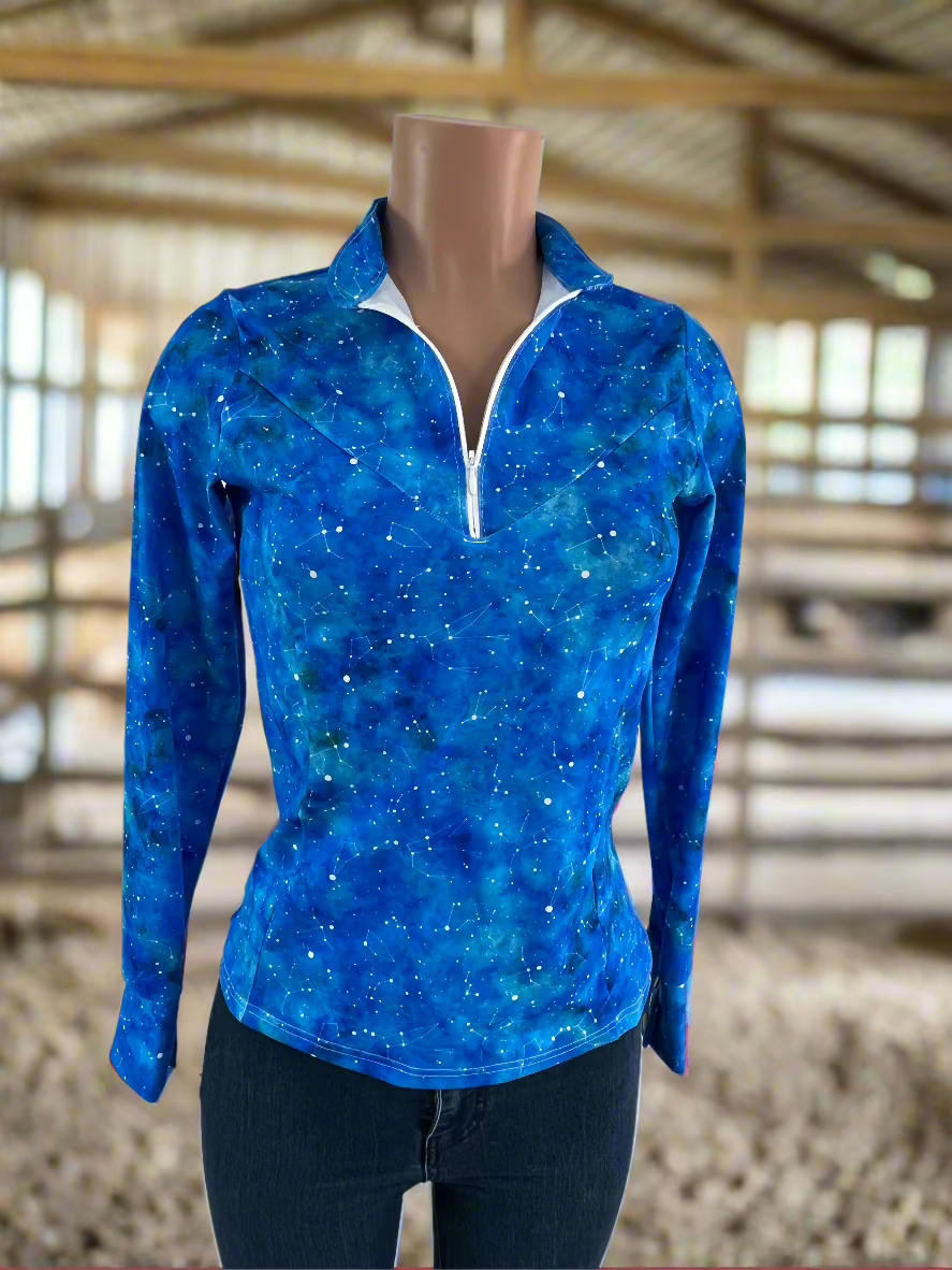 Celestial 1/4 Zip Shirt with Short Collar Rodeo Shirt Riverside Rodeo Shirts 