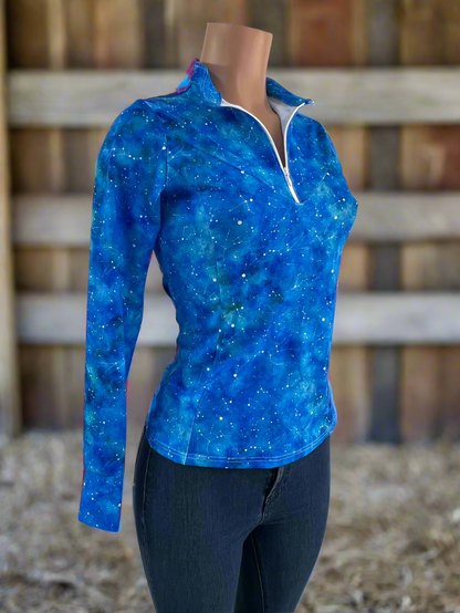 Celestial 1/4 Zip Shirt with Short Collar Rodeo Shirt Riverside Rodeo Shirts 