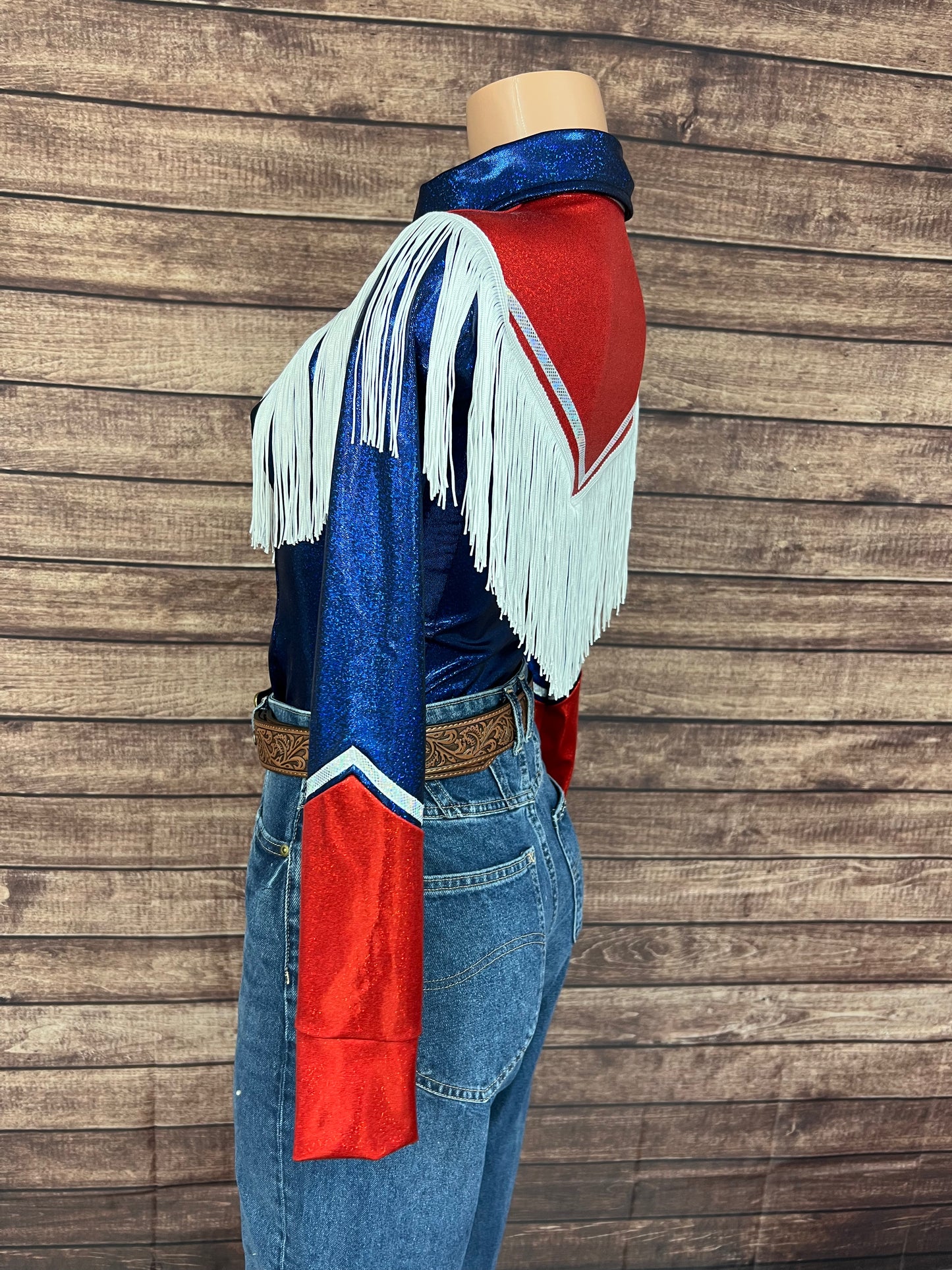 Galveston Snap Front Rodeo Shirt with Front and Back Yoke Fringe