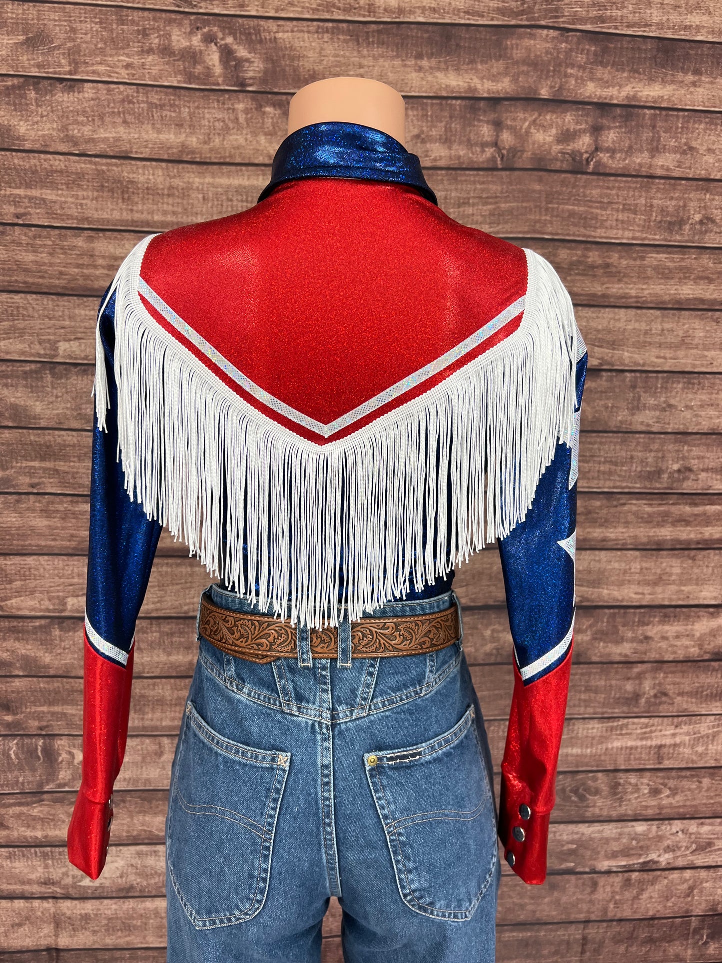 Galveston Snap Front Rodeo Shirt with Front and Back Yoke Fringe