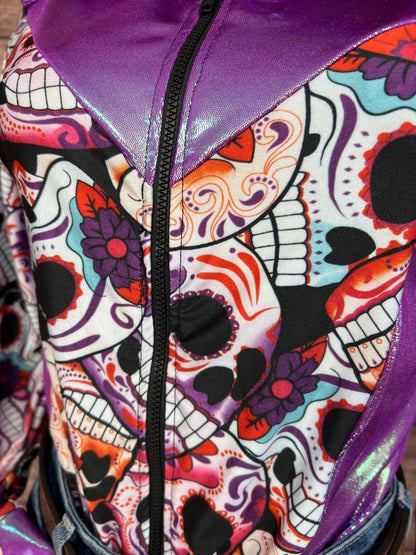 Dia De Los Muertos Zipper Front Rodeo Shirt
