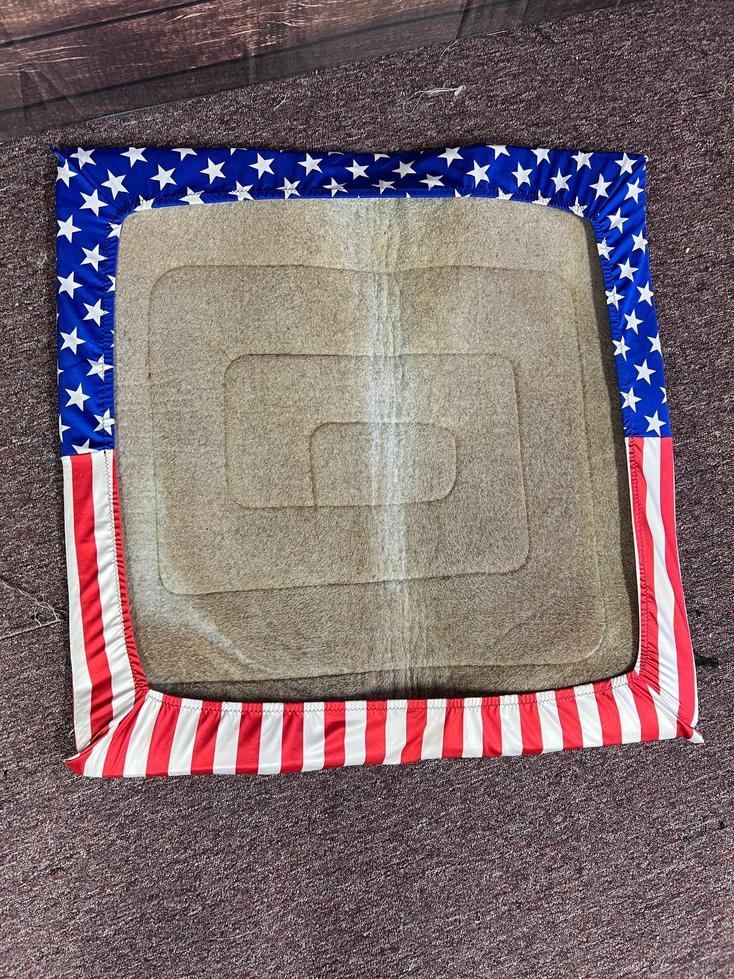 Western Saddle Pad COVER in Blue and White Star / Red and White Stripe