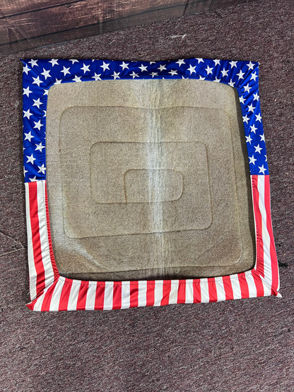 Western Saddle Pad COVER in Blue and White Star / Red and White Stripe