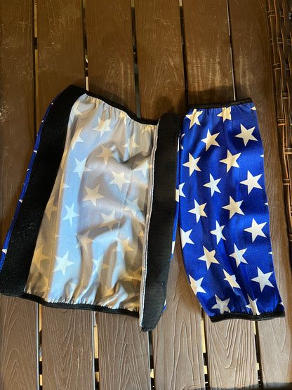 Blue and White Stars Velcro Sportboot Covers (Covers Only, sets of TWO)