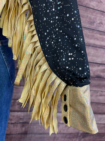 Gold Rush Snap Front Rodeo Shirt with Thunderbird Fringe