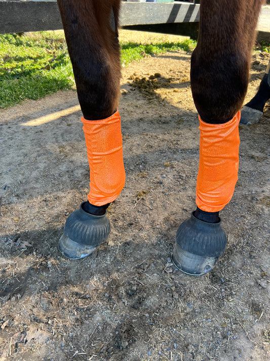 Neon Orange Sparkly Velcro Sportboot Covers (Covers Only, sets of TWO)