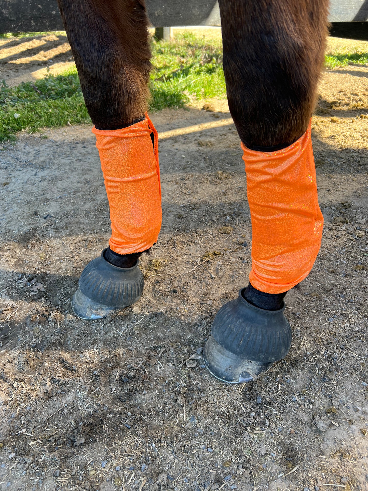Neon Orange Sparkly Velcro Sportboot Covers (Covers Only, sets of TWO)